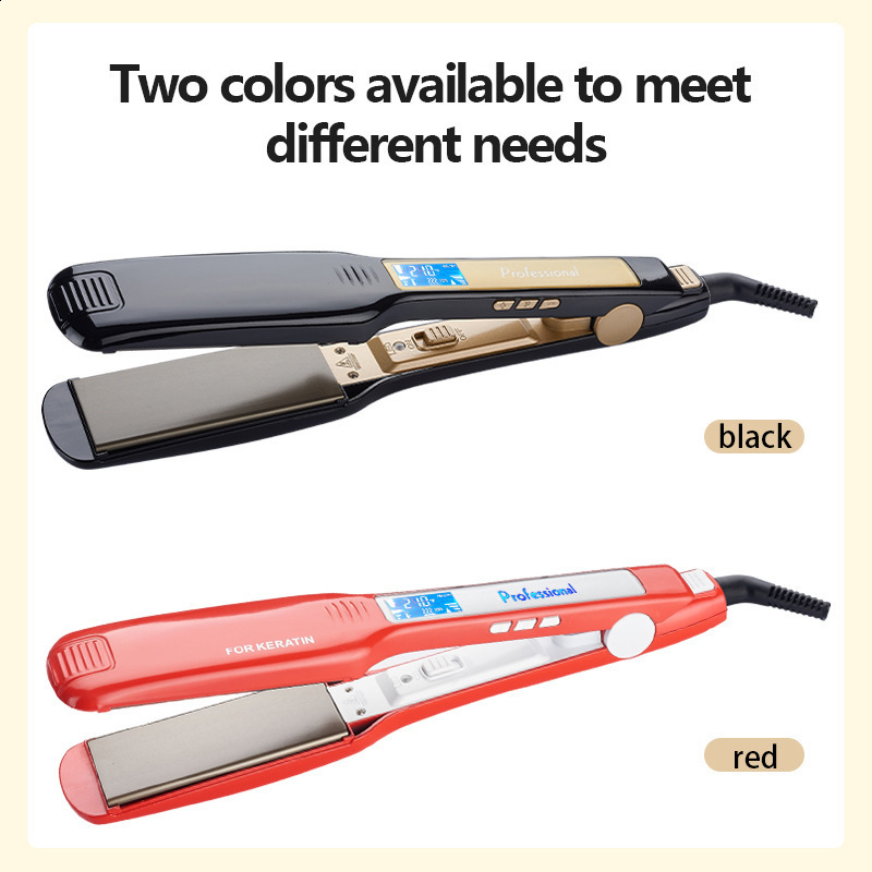 Hair Straighteners KIPOZI Professional Hair Striaghtener Dual Volotag Instant Heating Flat Iron 2 In 1 Hair Curler LCD Digital Display 231025