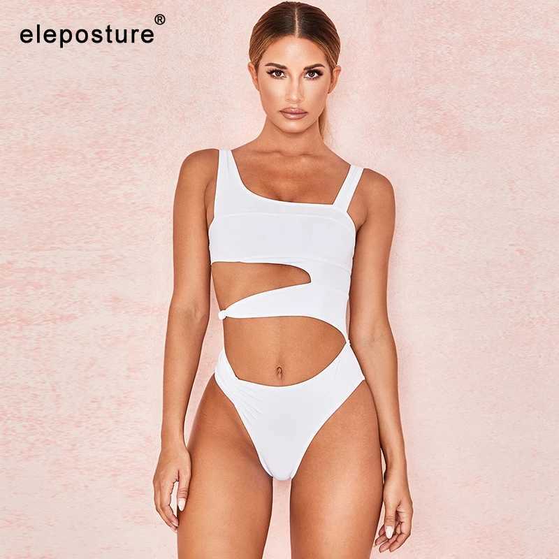 2025 New Sexy White One Piece Swimsuit Women Cut Out Swimwear Push Up Monokini Bathing Suits Beach Wear Swimming Suit For Women M260321