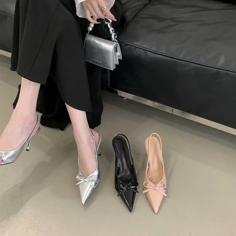 Sharp Pointed High Heels Womens Bag Toe Sandals 2025 Summer New Style Temperament Nude Single Shoes heels women shoes C260321
