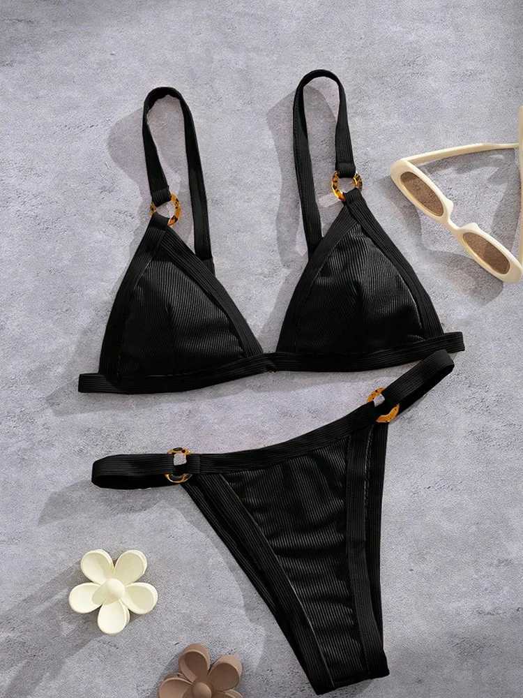 Vzvn Sexy Spaghetti Strap Bikinis Women Split Swimsuit Beach Vacation Brazil Bikini 2026 All Season Backless Bikinis 2 Piece Set M260321