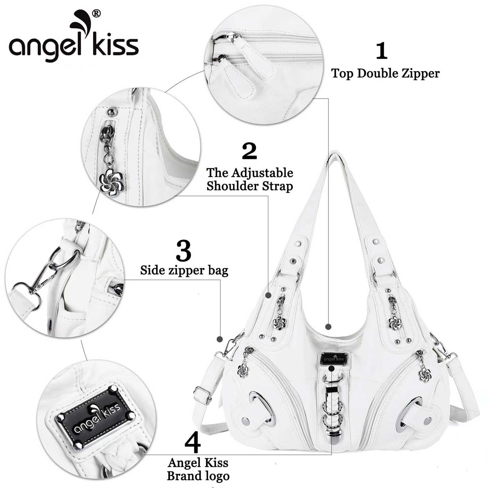 Angel kiss Women Handbags Fashion Shoulder Bag Large Black Tote Top-handle Shopping Pack Multiple Pockets Satchel Lady PurseZ260317 Z260321