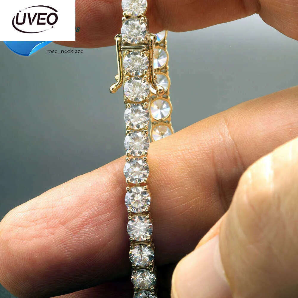 Hot sale Real 10K 14K solid gold lab grown dia tennis chain 3mm 4mm 5mm necklace bracelet men and women fine jewelry