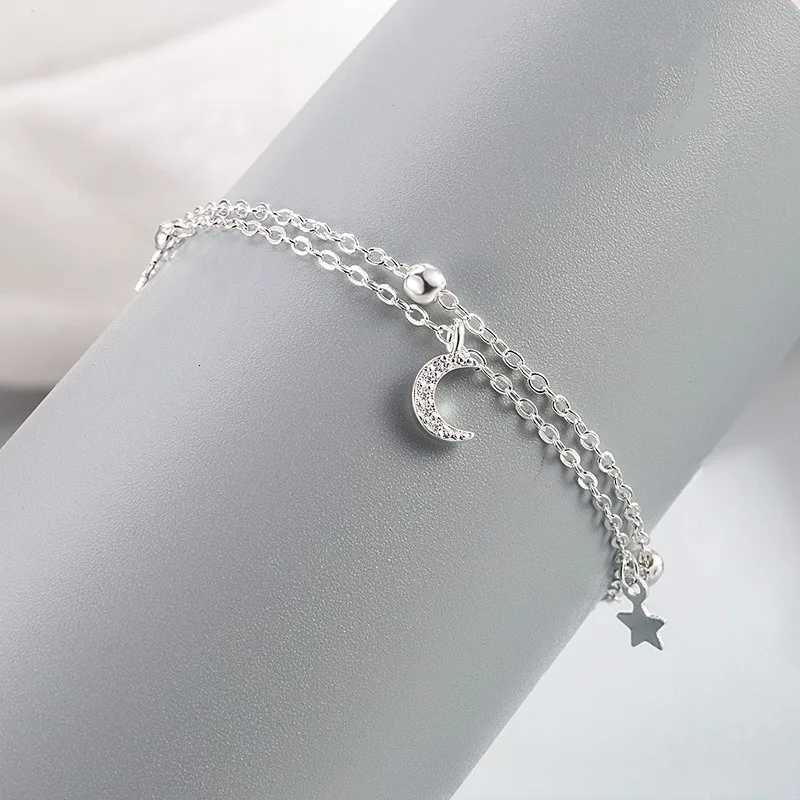 Sparking 925 Sterling Silver Star Moon For Women Girls Vintage Korean Crystal Party Charm Jewelry Gifts H260321 - view 7
