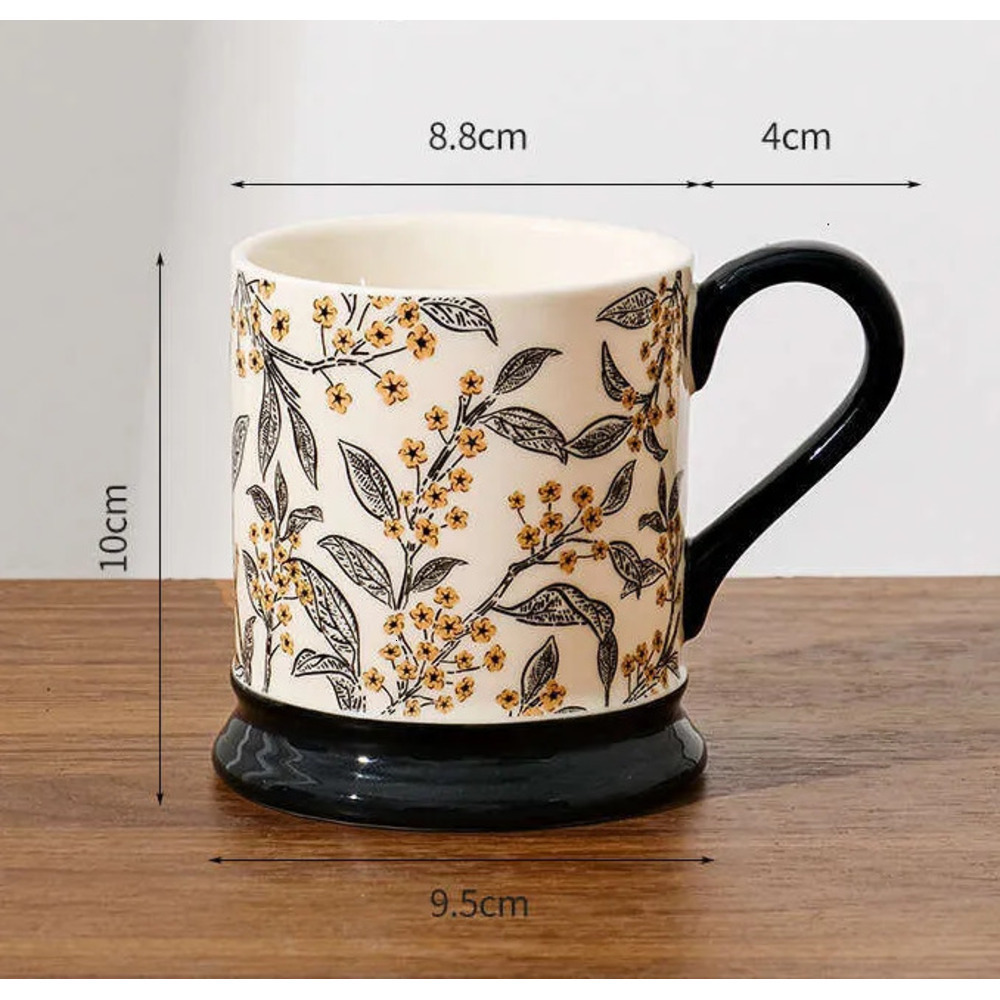 Vintage Ceramic Mugs Unique Design Stylish Water Cup Office Coffee Mug Premium Gift Classic Cup