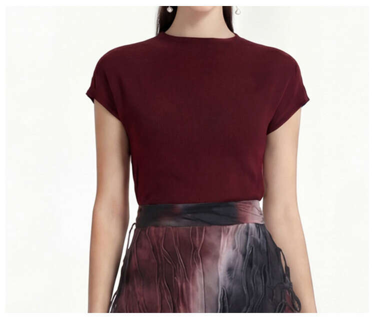 20026 Designer's new fashionable women's short sleeved T-shirt, retro gradient tie dye tassel umbrella skirt k30 two-piece set
