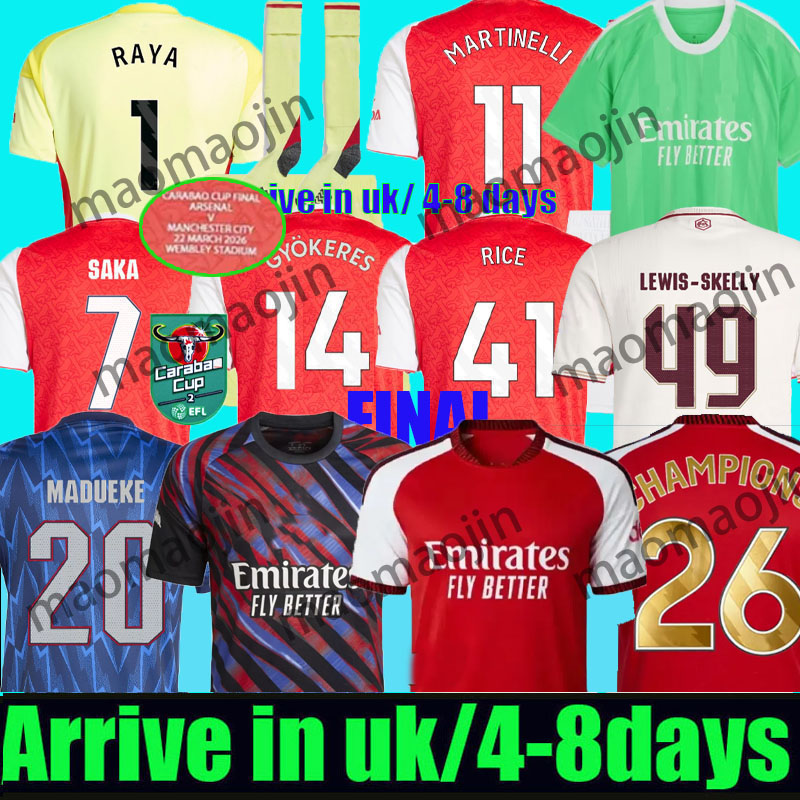 GYOKERES EZE soccer jerseys 25 26 27 HAVERTZ RICE SAKA MADUEKE DOWMAN Norgaard ODEGAARD MARTINELLI 2025 2026 MERINO football shirt men kids kit fans player