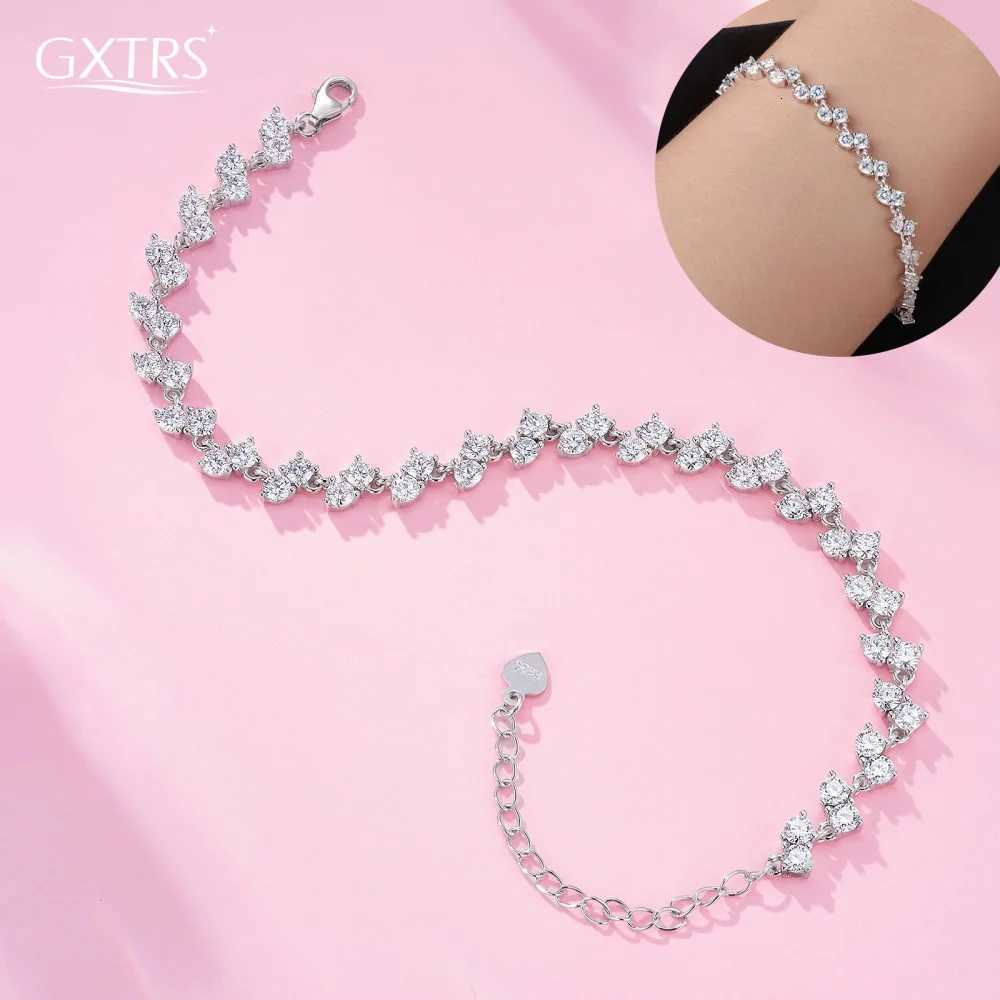 GXTRS 3mm Full Moissanite Women 925 Sterling Silver Elegant Lab Diamond Hand Chains Wedding Gifts No Fade Fine Jewelry H260321