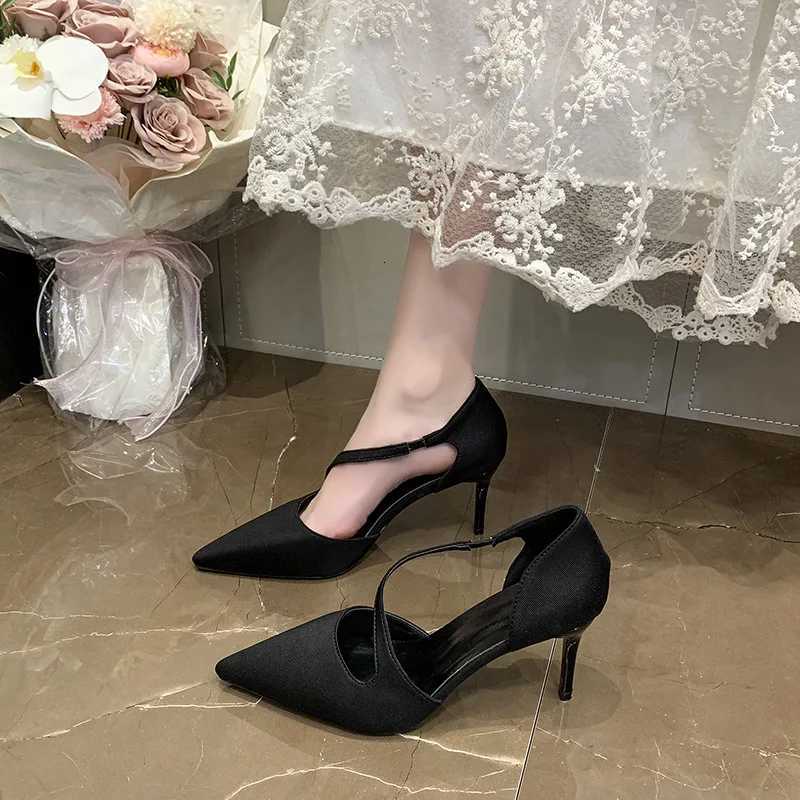 Thin Heeled Hollow Sandals 2026 Spring New Pointed Sexy High Heels One Button Large Leopard Print Womens Shoes C260321