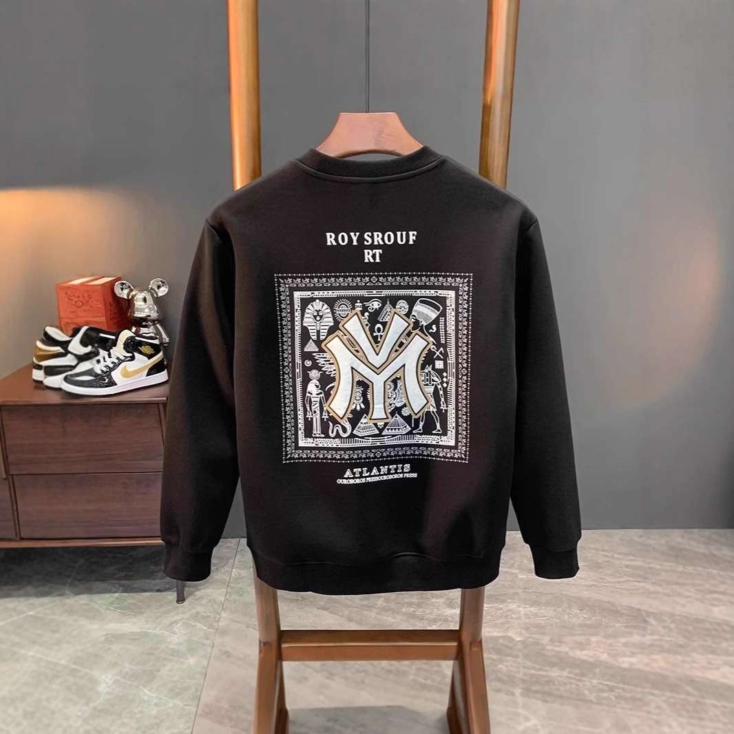 Luxury Brand Designer Printed cashmere sweater men's fashion spring and autumn round neck long sleeve jacket winter thickened inner men's bo