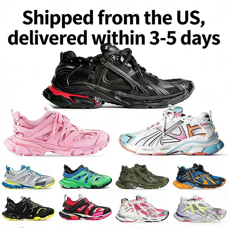 Designer top quality Runner Led 3XL Casual Shoes Track 3.0 Sneaker Men Women Paris Triple White Black Pink Grey Beige Gomma Leather Nylon Printed Platform Eur