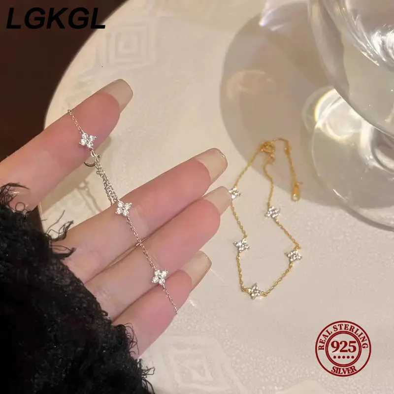 LGKGL 925 Sterling Silver Zircon Starry 18K Gold Womens Commuting Adjustable Chains Jewelry H260321 - view 6