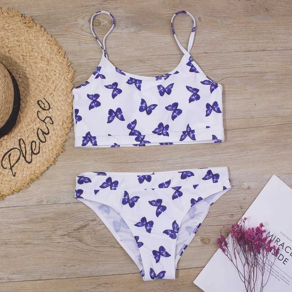 Striped Printing Girls Swimsuits Bikinis Set Girls 2 Pieces Swim Suit Biquini Girl tankini Children Swimwear Kids Bathing Suit M260321