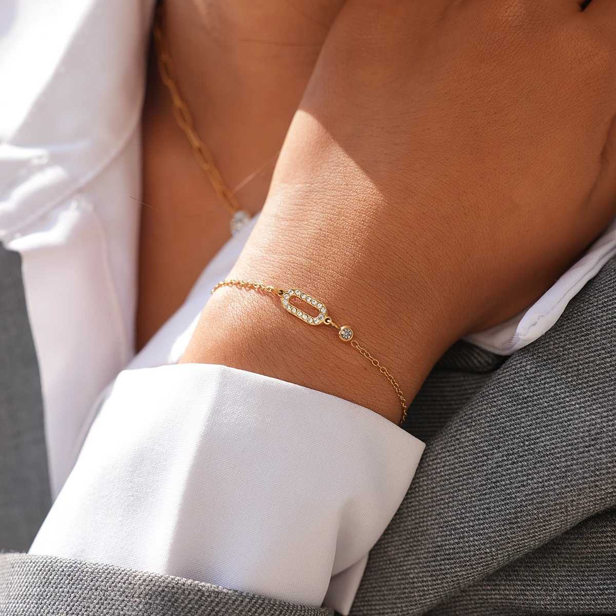 Elegant Zircon Stainless Steel For Women 18K Gold Plated Luxury Designer Waterproof Jewelry Gifts For Her H260321 - view 7