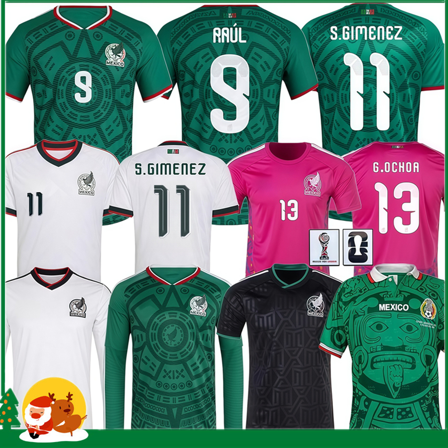 2026 World Cup Mexico soccer jersey RAUL H LOSANO CHICHARITO G DOS SANTOS S GIMENEZ 25 26 MEXICAN home away kids kit women Men Goalkeeper sports football shirts