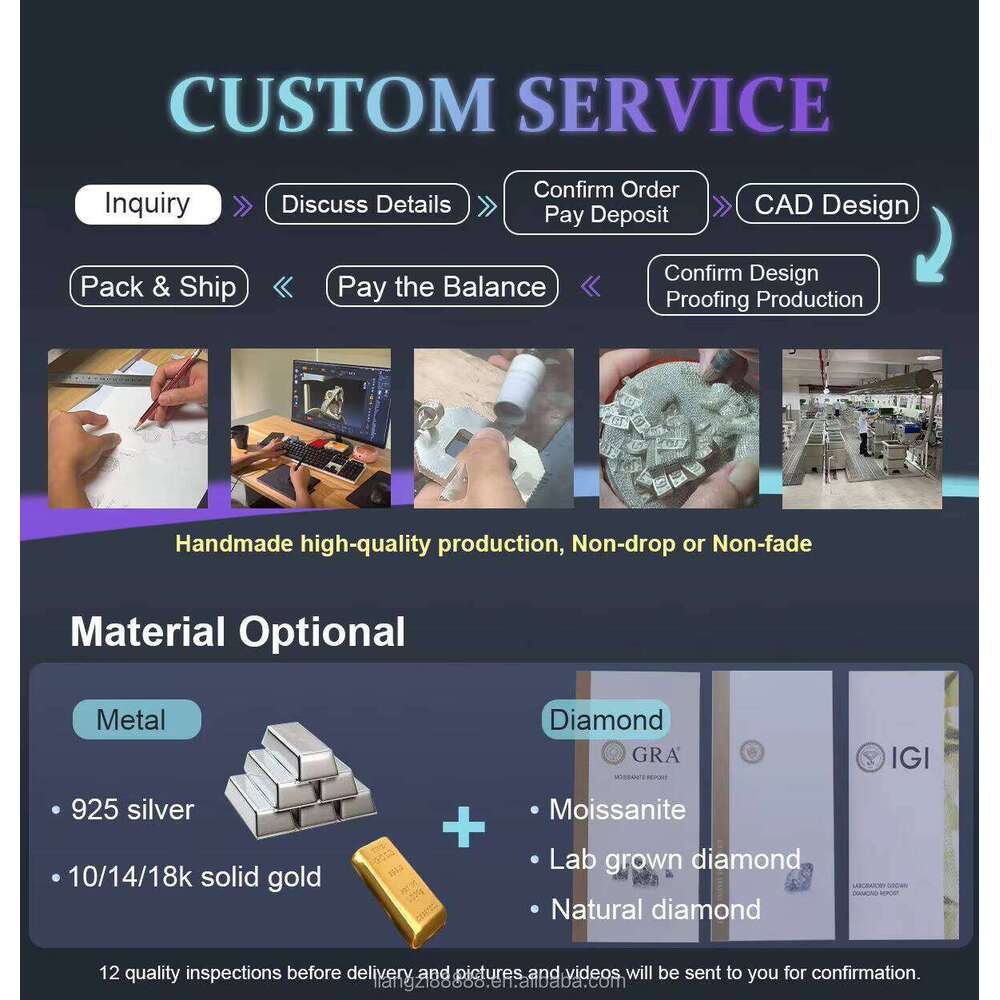 GRA Certificate Pass Hip Hop 925 Sterling Silver Moissanite Letter Pendants Iced Initial Name Jewelry Custom Number Pendant - view 7