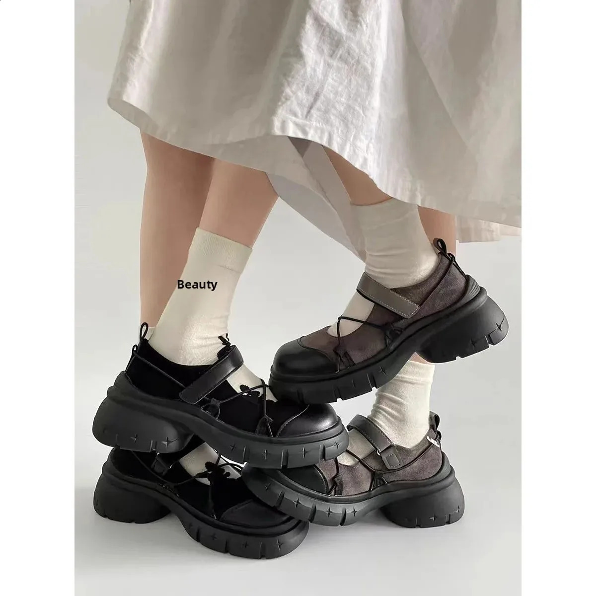 Fashionable Versatile Thick Bottom Mary Jane Loafers Womens British Style Spring Autumn Style Trendy Flat Shoes 260317 - view 3