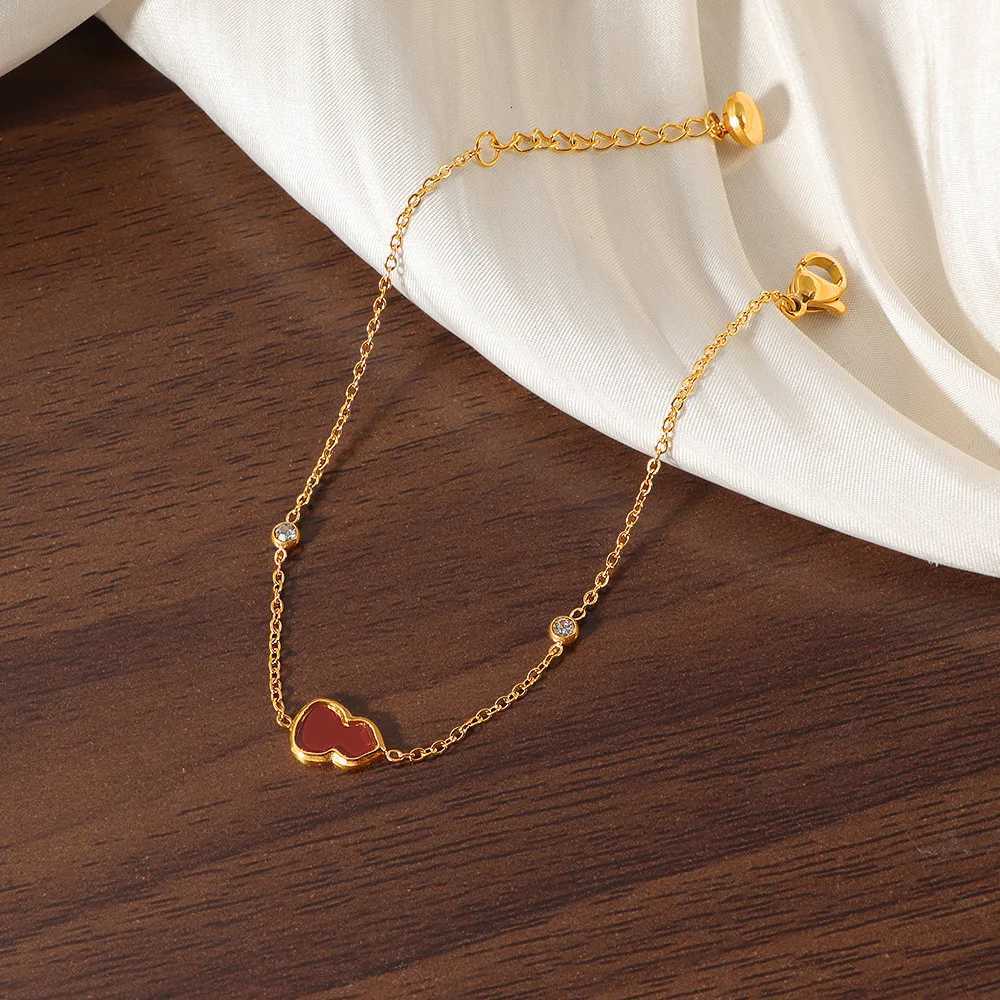 Gold Plated Stainless Steel Waterproof Non-fading Niche Design Small Red Gourd Charm Fashion Jewelry Gifts For Women H260321 - view 4