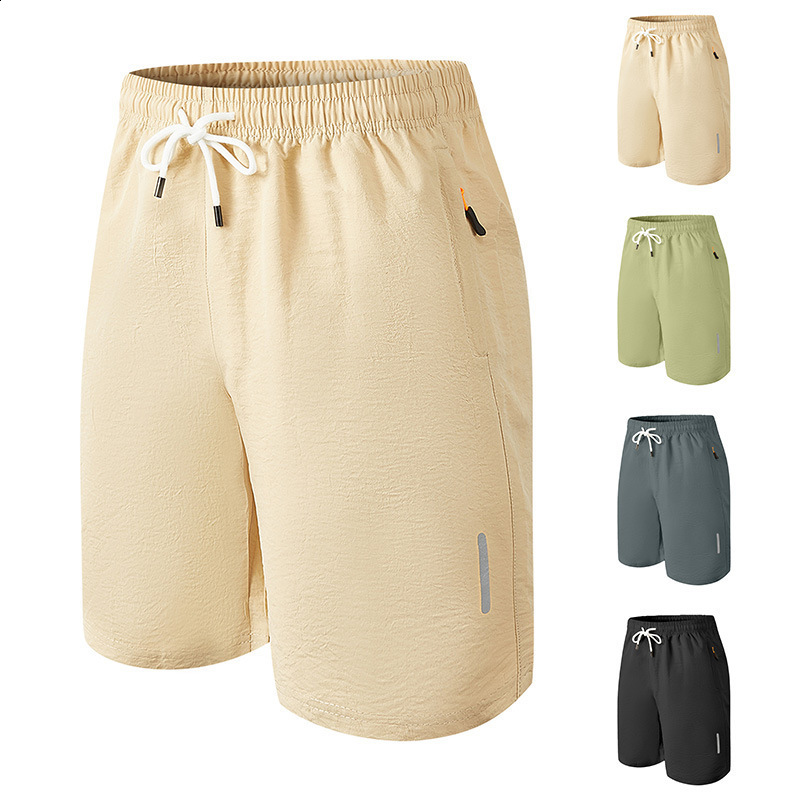 Mens Casual Sports Quick-Dry Short Woven Zipper Pocket Tactical Trendy Street Beach Shorts 260127