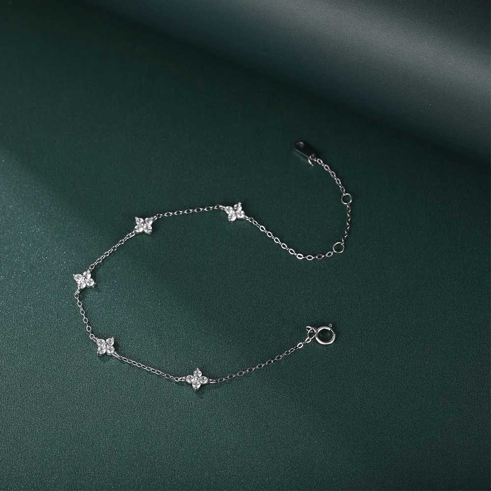 Monkton 925 Sterling Silver Shiny Zircon Flower for Women Daily Temperament Exquisite Jewelry Gifts H260321 - view 4