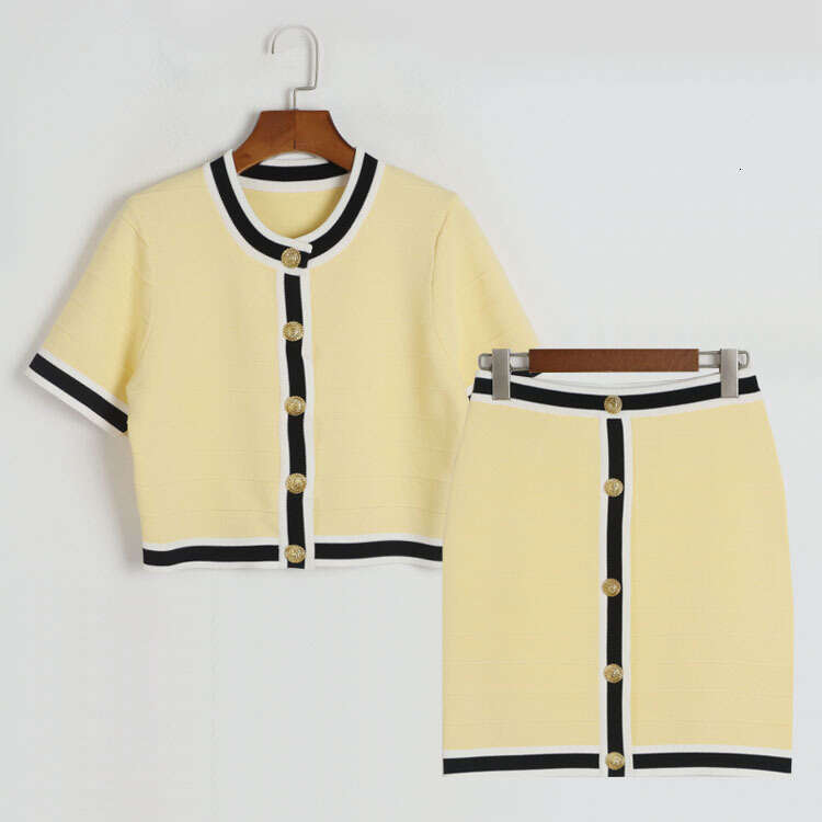 2026 spring and summer k30 designer casual loose solid color short sleeved cardigan single breasted round suit