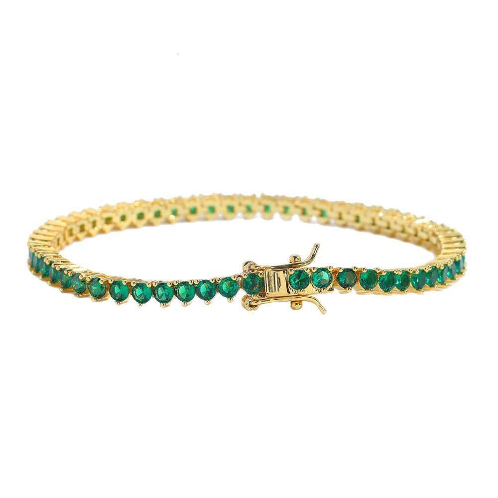 3mm 3-prong emerald tennis bracelet Jewelry jewelry Silver inlaid with Moissanite new green Moissanite bracelet - view 6