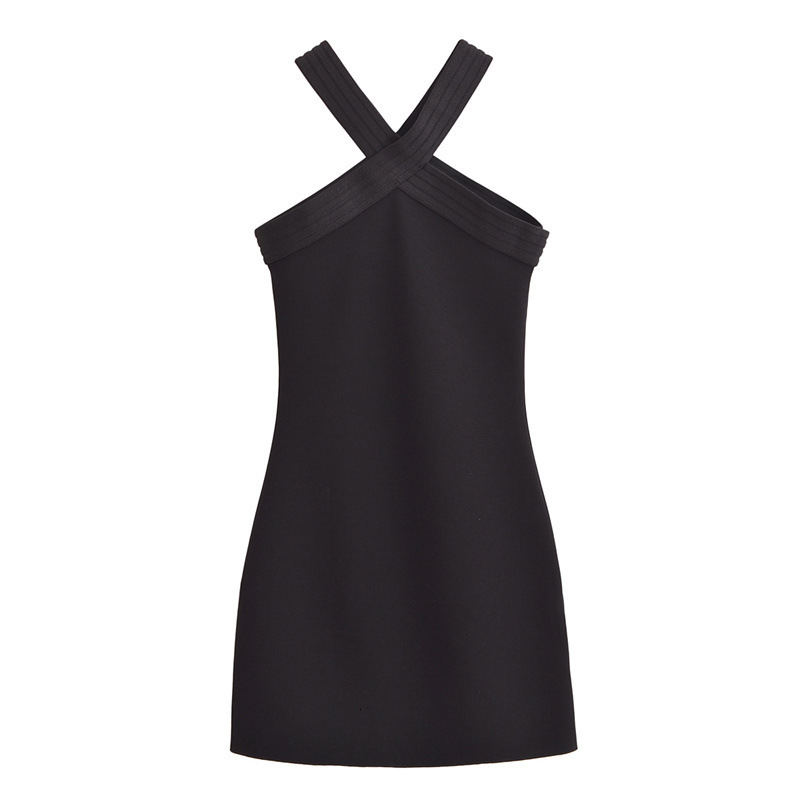 Foreign Trade Spring New Women's Designer Dress Slim-fit Casual Strap Elastic Sexy Bodycon Dress