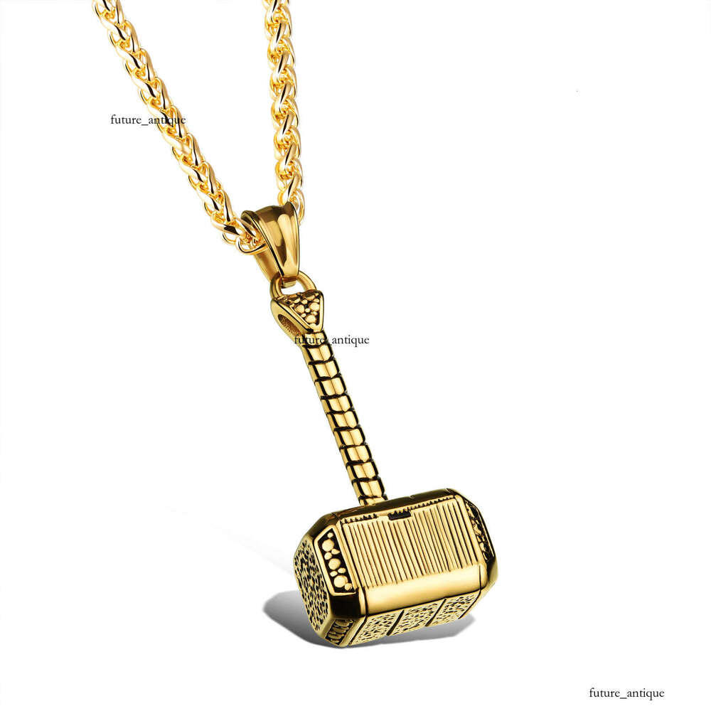 Unique Thor's Hammer Pendant Domineering Men's Titanium Steel Necklace Cool Gift Boyfriend Available for Franchise