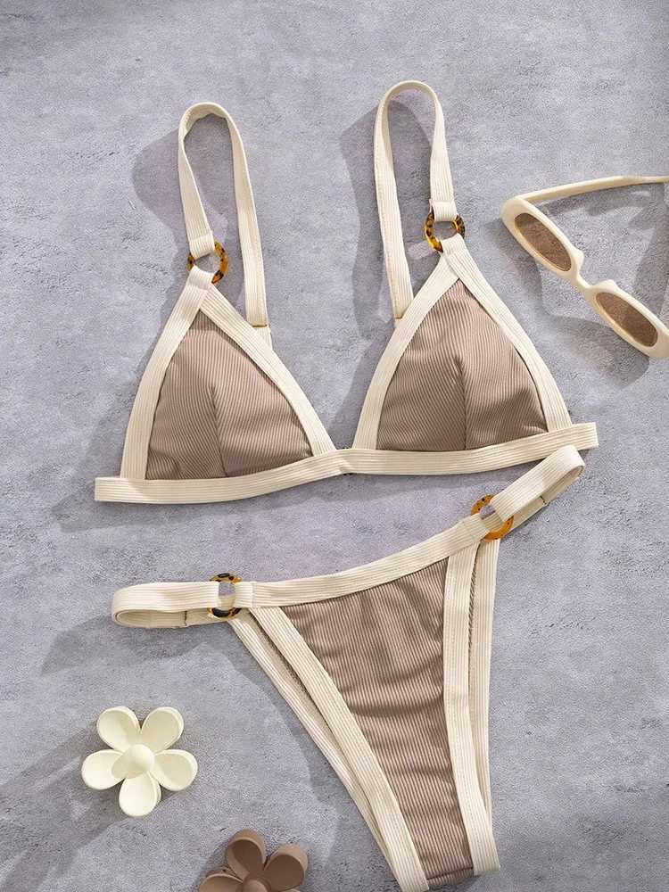 Vzvn Sexy Spaghetti Strap Bikinis Women Split Swimsuit Beach Vacation Brazil Bikini 2026 All Season Backless Bikinis 2 Piece Set M260321