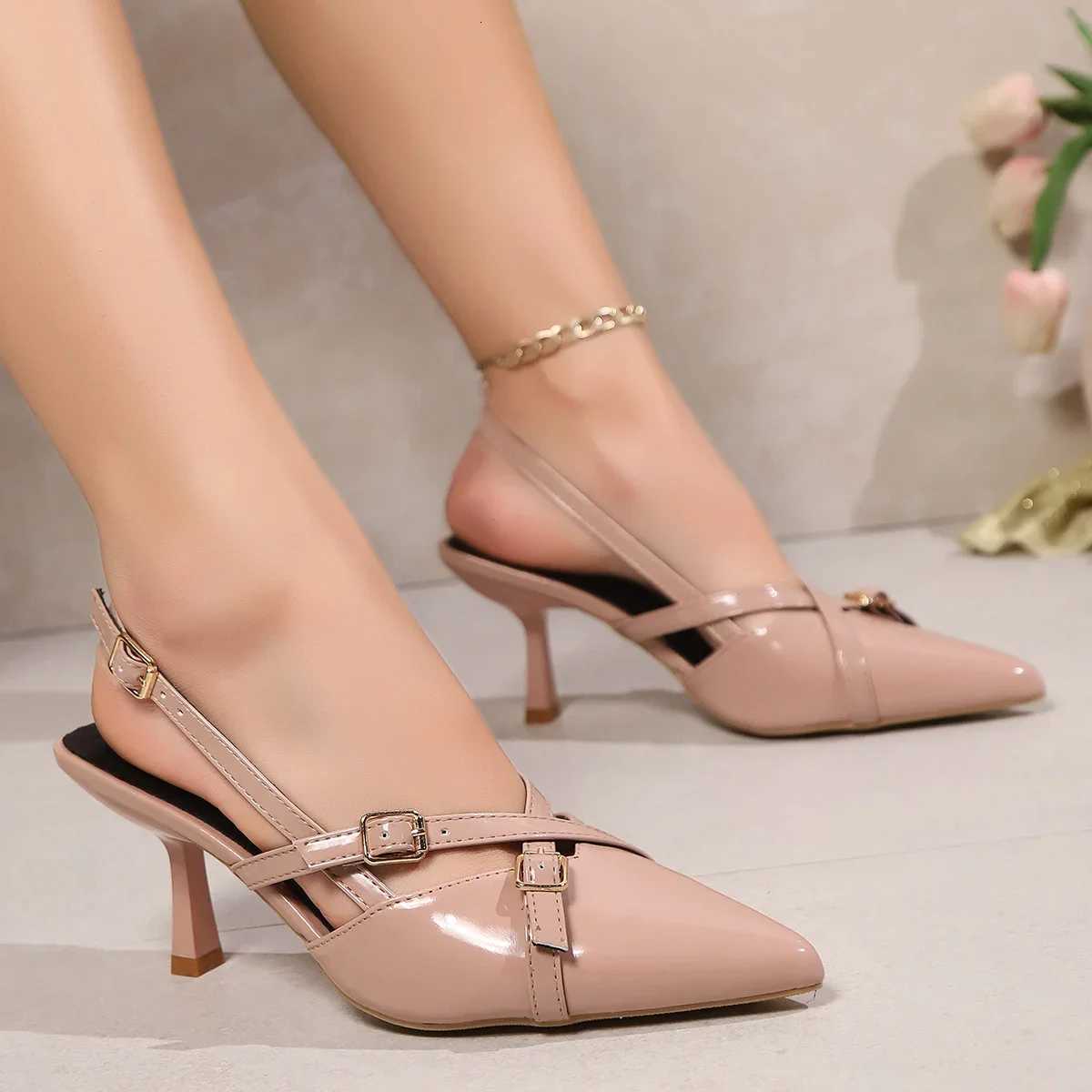 New High Heels Sandals Women Shoes Spring Summer Footwear Pointed Toe Party Ladies Shoes Fashion Strap Female Pumps C260321