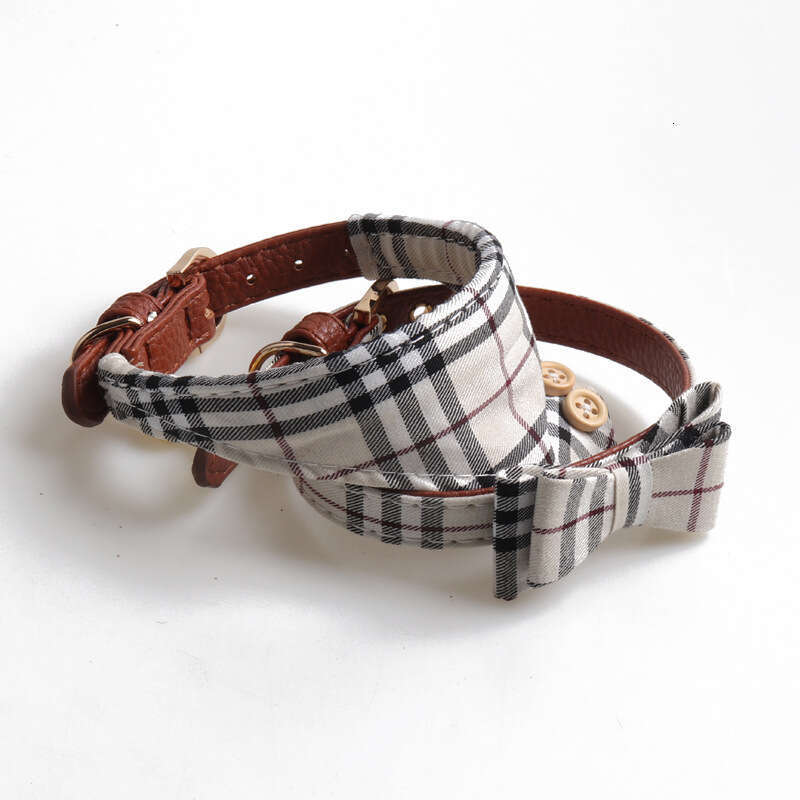 Dog Cat Collar Bow Dog Triangle Scarf Pet Collar Set With Leash Pet Supplies