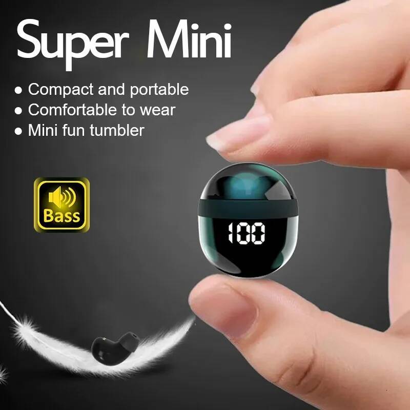Earphones Wireless Bluetooth Noise Reduction Heavy Bass Sleep Headphones Earphones With Mic Sports Earbuds Mini HD Headset For Smart Phone
