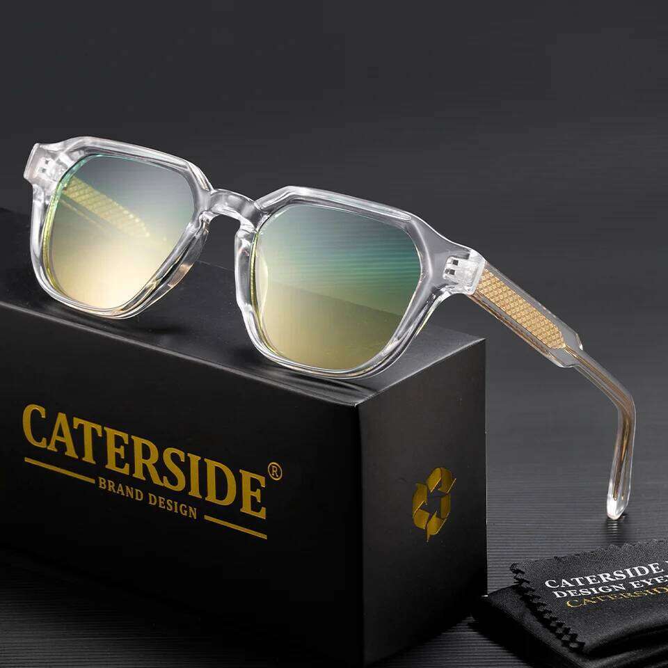 CATERSIDE New Fashion Men's Sunglasses CP Pin Square Frame Eyeglass Women's Outdoor Cycling Fishing Sports Retro Glasses UV400 26Y0321