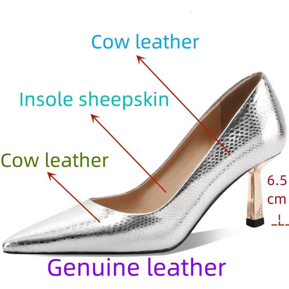 JOCHEBED HUWomen Pumps Genuine Leather Pointy Toe 65CM Thin High Heels Dress Party Prom Basic Shoes Woman Large Size 33-43 C260321
