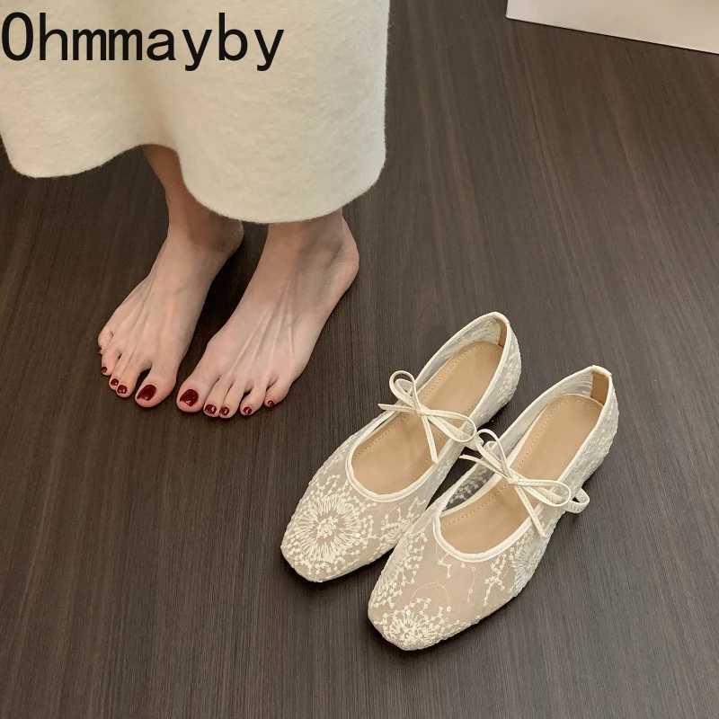 2026 Spring Lace Women Mary Jane Shoes Fashion Slip On Comfort Street Style Soft Sole Female Internal Elevation Dress Shoes C260321