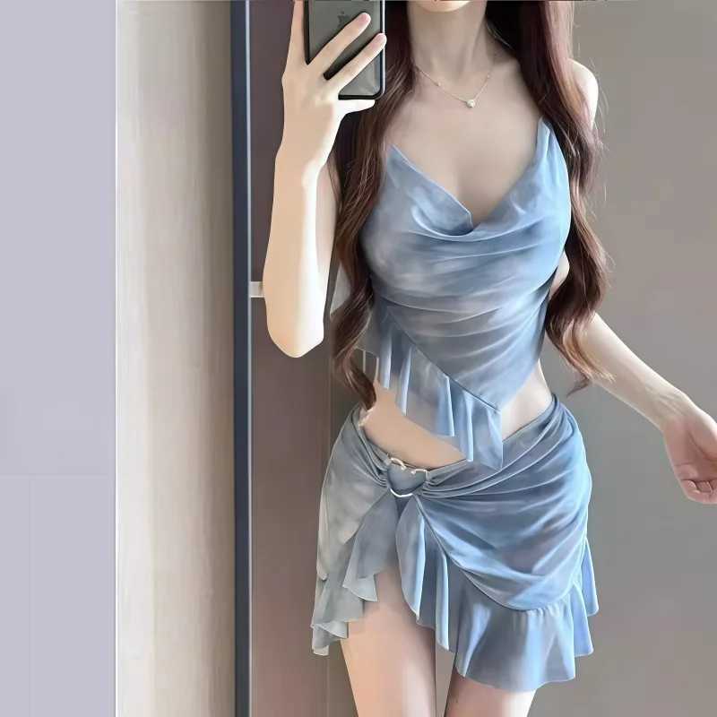 Bikini Swimsuit Womens Three Piece Set High-end Split Flesh Covering Conservative Beach Vacation Hot Spring Swimsuit M260321