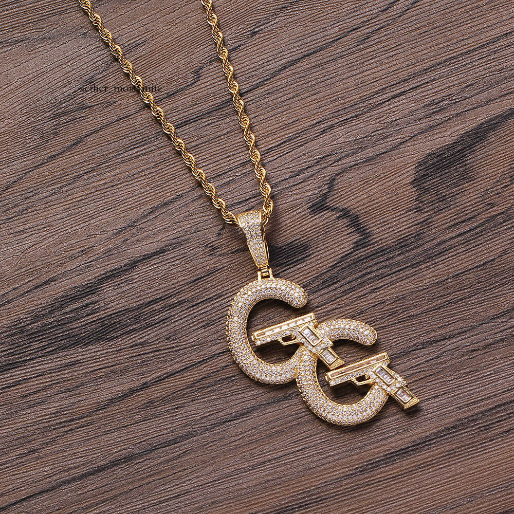 Jewelry Hip Hop accessories double C personalized gun pendant GG necklace street style trend necklace