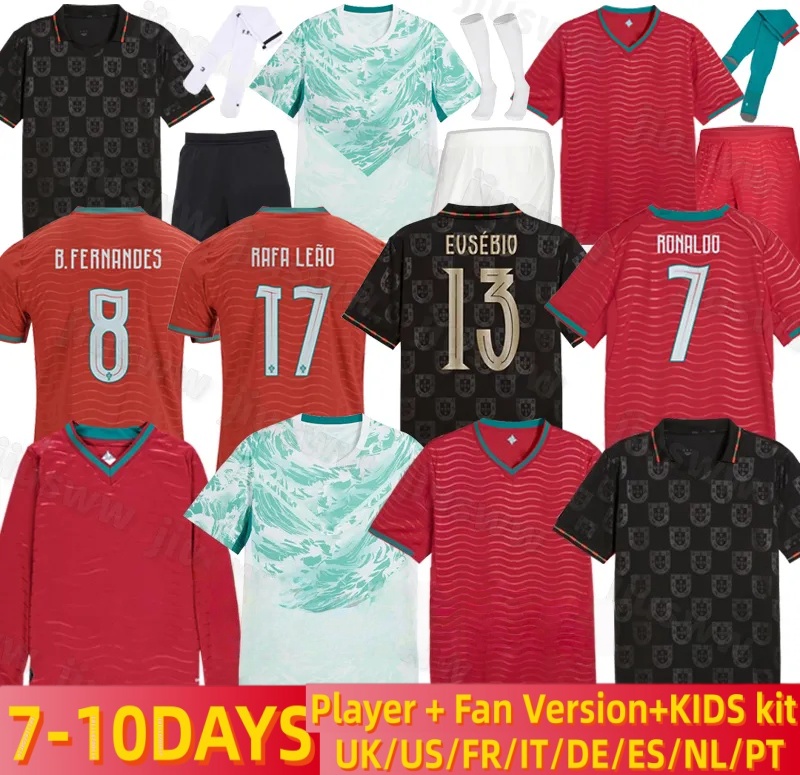 2026 PortugAl world cup soccer jerseys RONALDO JOAO FELIX VITINHA 25 26 27 Portugal kit B.Fernandes NEVES Football shirt BERNARDO Retro jersey 26 27 Men Kids kits