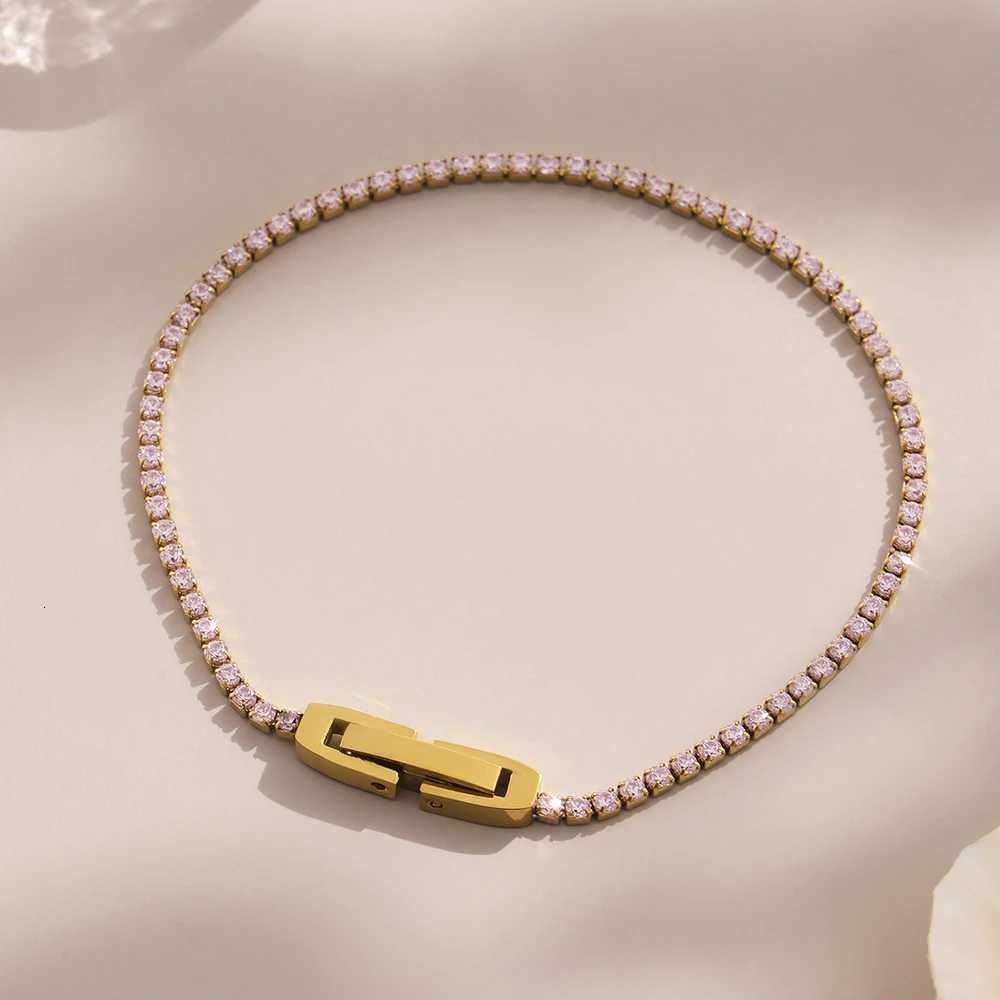 Liora Luxury Stainless Steel Full Multi-Color Zircon Tennis For Women Charm Wedding Engagement Thin Chain Wrist Jewelry H260321 - view 4