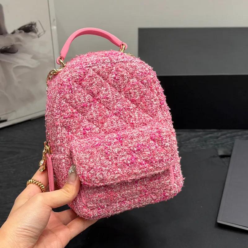 Womans Backpack Designer Mini Backpacks Luxury Cotton Wool Tweed Ack Backpacks Luxury Back Pack Purse School Bags Rucksack Fashion Bookbag Travel Bags Knapsack