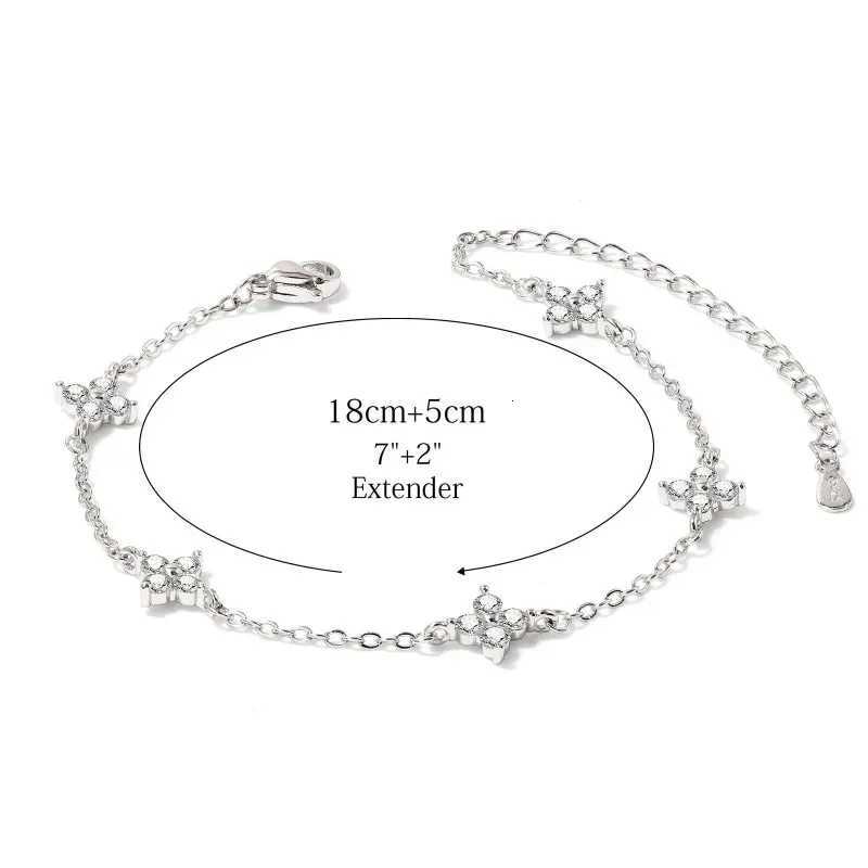 925 Sterling Silver Flower for Women Cute Trendy Adjustable Link Chain Dainty Design Jewelry Gifts H260321 - view 7
