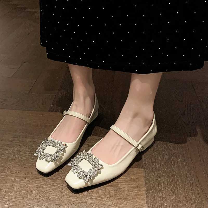 Spring 2025 Elegant Fashion Hot Seller High Heel Diamond Embellished Square Toe Womens Single Shoes Versatile C260321