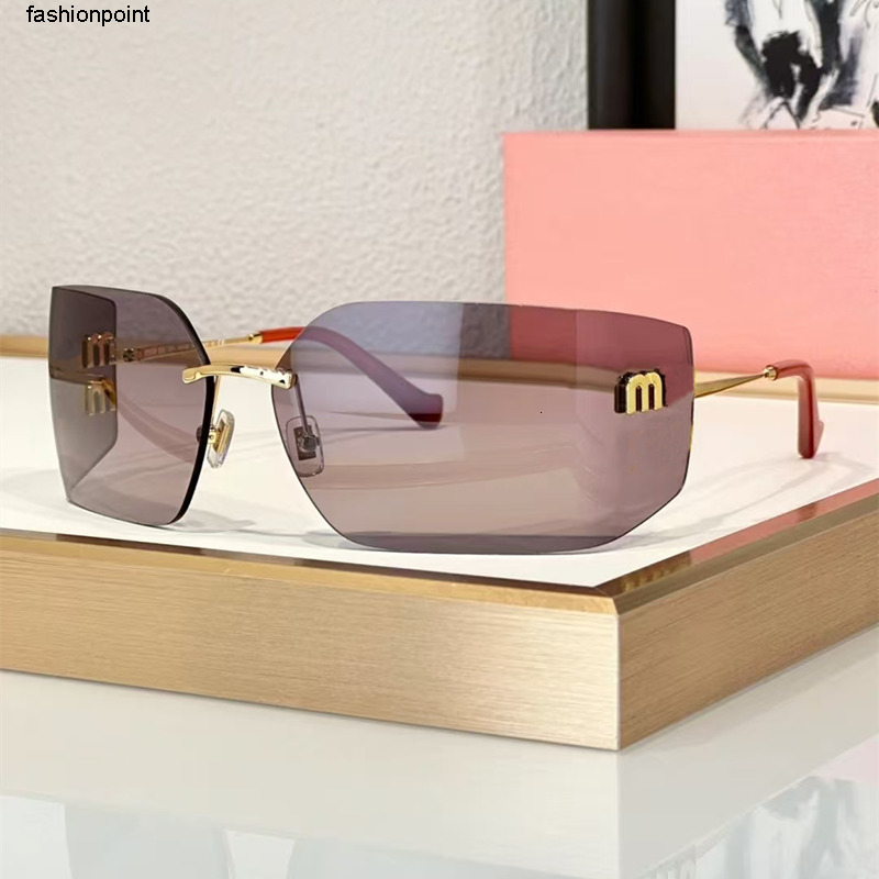 Sunglasses Designer Sunglasses Women Trend Frameless Curved Surface Lens Glasses Womens Luxury sun glasses