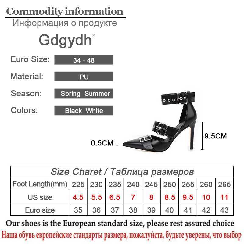 Gdgydh Black Punk Gothic High Heels Sexy Plus Size Pointed Toe Fashion Women Pumps Wedding Shoes Stiletto Heels New C260321