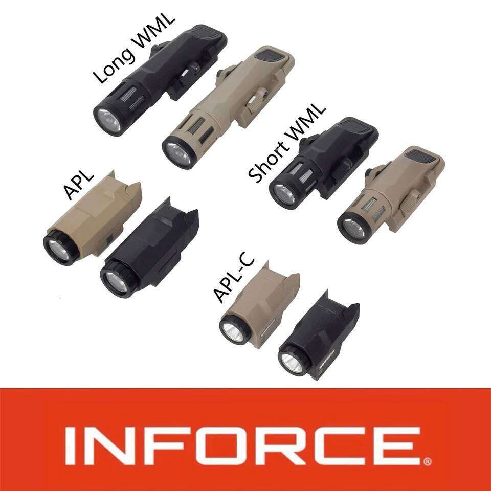 Tactical INFORCE WML APL Nylon Rifle Pistol Gun Strobe LED Light Fit 20mm Rail Airsoft Weapon Hunting Flashlight 26Y0318