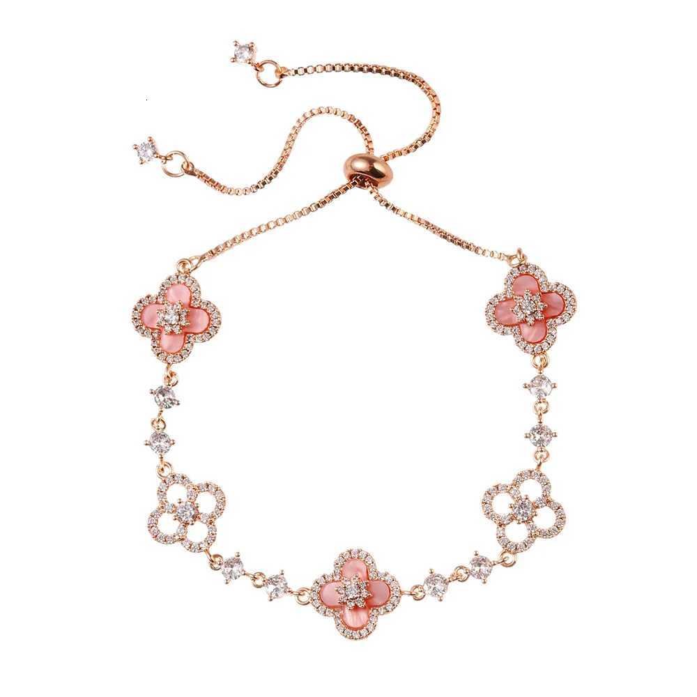 Lucky Flower Design Light Luxury Cherry Blossom Pink Shell-like BraceletWomens Stylish Chic JewelryHot Sale H260321 - view 3