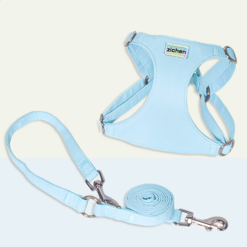 Soft Genuine Leather Dog Harness Leash Set Small Medium Dogs Cats Harness Vest For Chihuahua French Bulldog Walking Training 240819