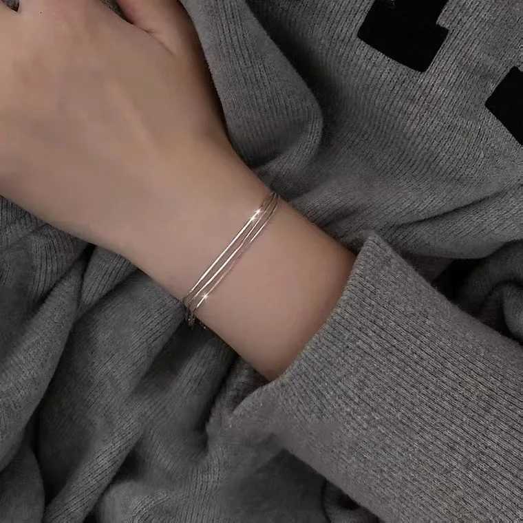 Fashion 925 Sterling Silver for Women Simple Korean Multi Layer Coil Adjustable Party Wedding Jewelry Gifts H260321 - view 4