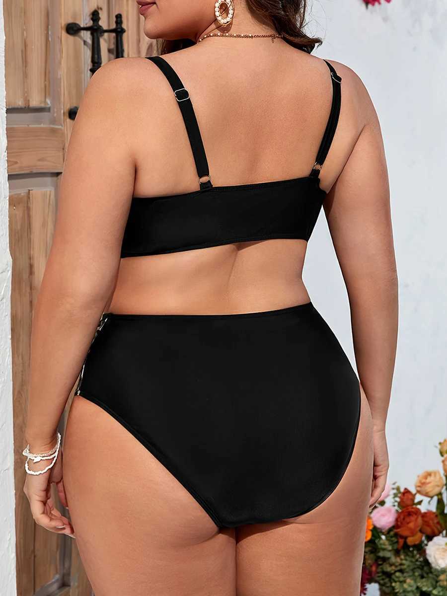 2026 Large Plus Size Bikini High Waist Swimsuit Women Printed Leopard Swimwear Female Bathers Bathing Swimming Swim Suit 0XL-5XL M260321