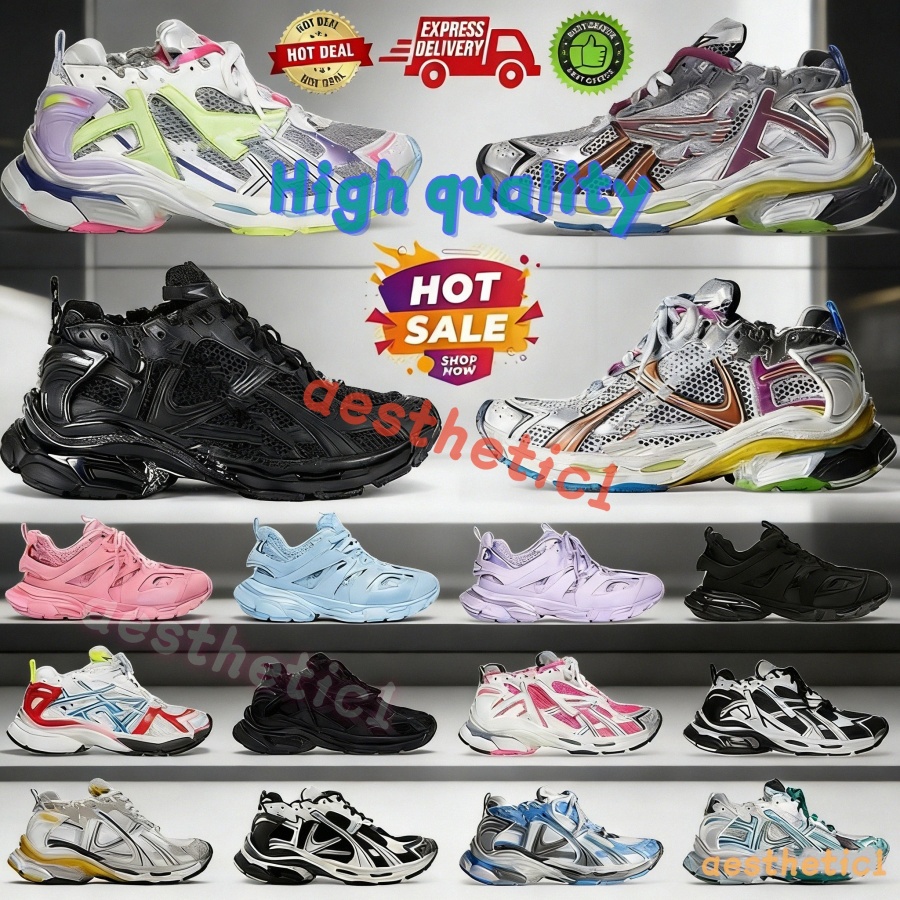 designer Casual Shoes Track Runners 7 7.0 Sneakers 7.5 3.0 Paris Triple White Black Pink Grey Beige 3xl sneakers Mens Womens Trainers Tennis Shoes b7AF#