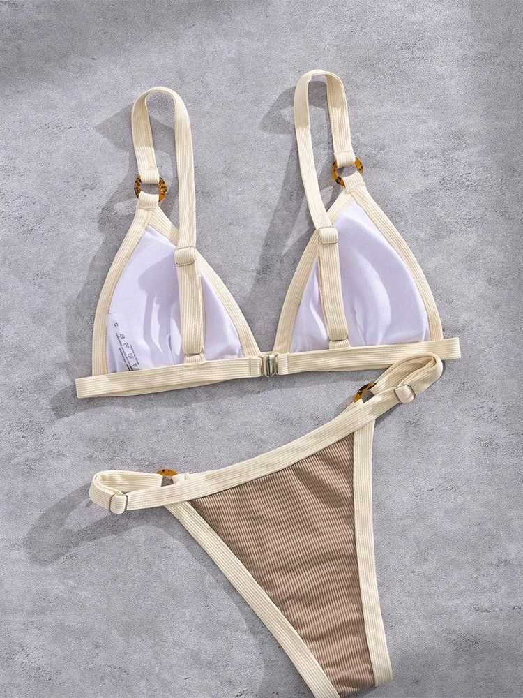 Vzvn Sexy Spaghetti Strap Bikinis Women Split Swimsuit Beach Vacation Brazil Bikini 2026 All Season Backless Bikinis 2 Piece Set M260321